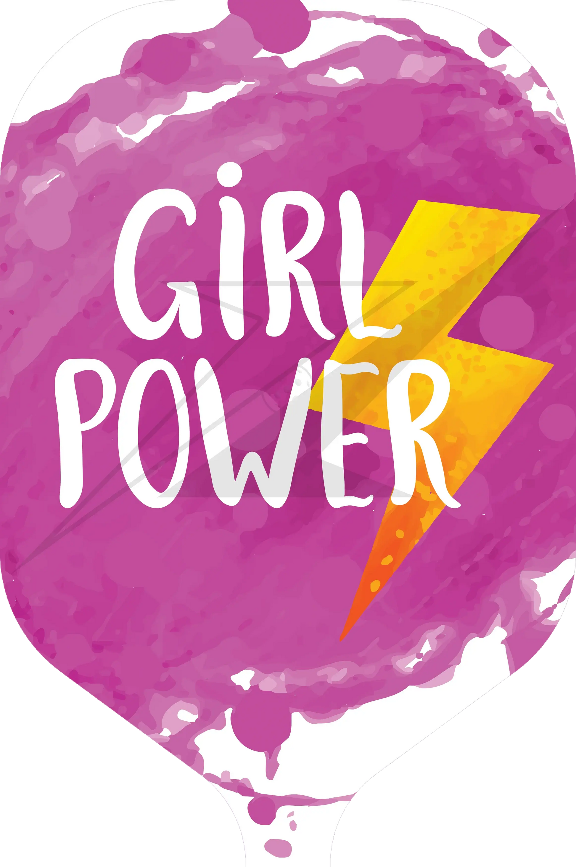 Colorful paddle design featuring 'Girl Power' with a lightning bolt, perfect for spirited Pickleball players.